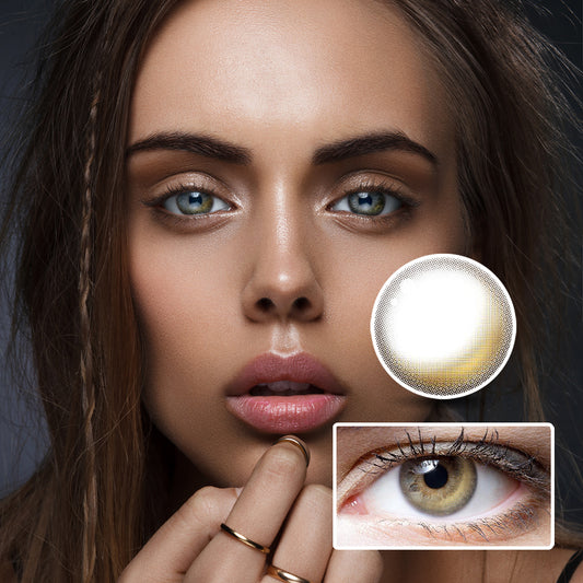 Half Moon Highlighted Brown | Moxielens Earth Glow Colored Contacts -- Earth Glow colored contacts | Moxielens