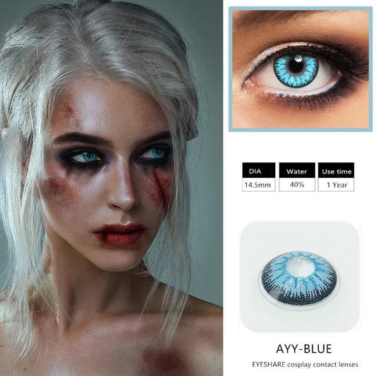 Halloween cos blue eyes (12 months) cosmetic colored contact lenses