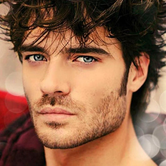 Men's natural light blue (12 months) colored contact lenses