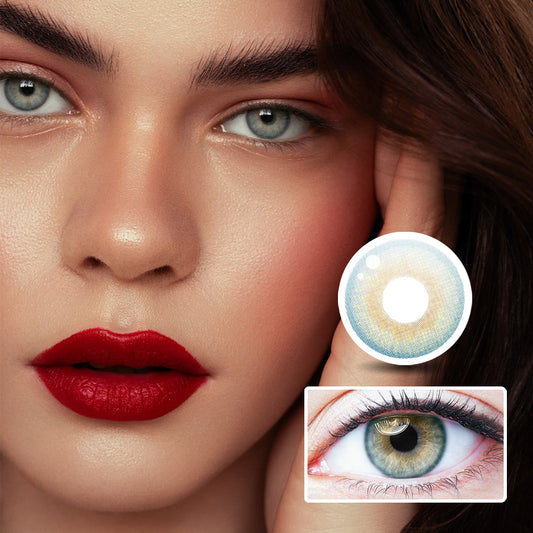 3-Tone India Blue Colored Contact Lenses For Astigmatism （12 Months) colored contact lenses