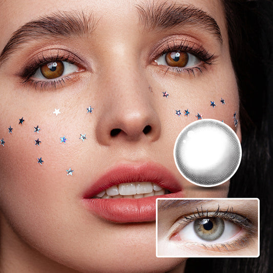Half Moon High Glossy Gray colored contact lenses
