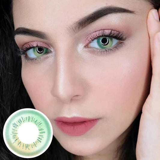 Tri-color candy green (12 months) colored contact lenses