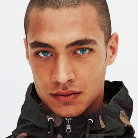 Men's deep sea green (12 months) colored contact lenses