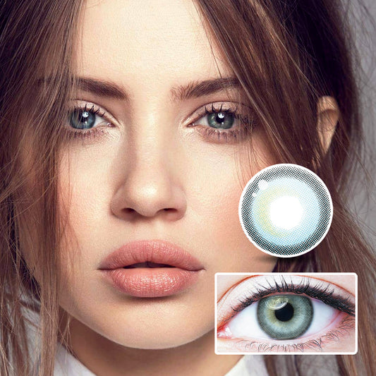 Custard Blue colored contact lenses