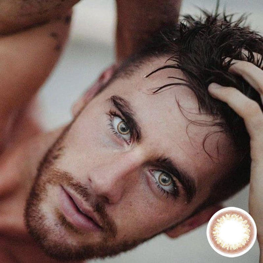 Men's red-brown (12 months) colored contact lenses