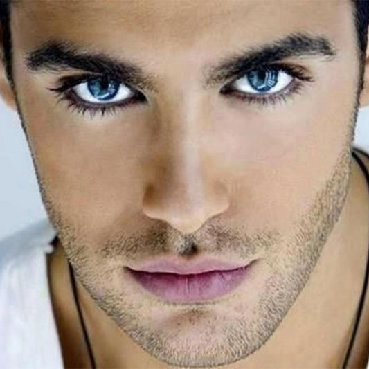 Men's Cat Eye Bright Blue (12 months) colored contact lenses